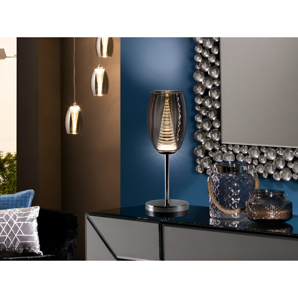 Nebula Glass LED Table Lamp 5W 3000K - Black