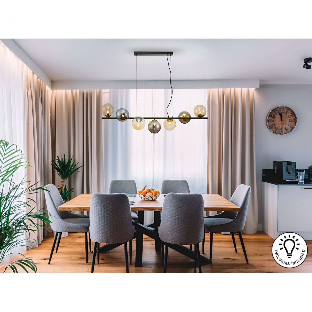 Inoa 7 Light Linear Suspension - Smoked Black/Amber