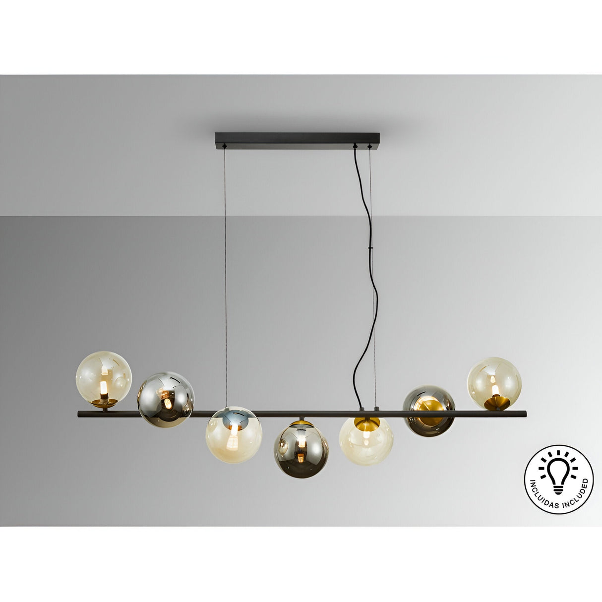 Inoa 7 Light Linear Suspension - Smoked Black/Amber