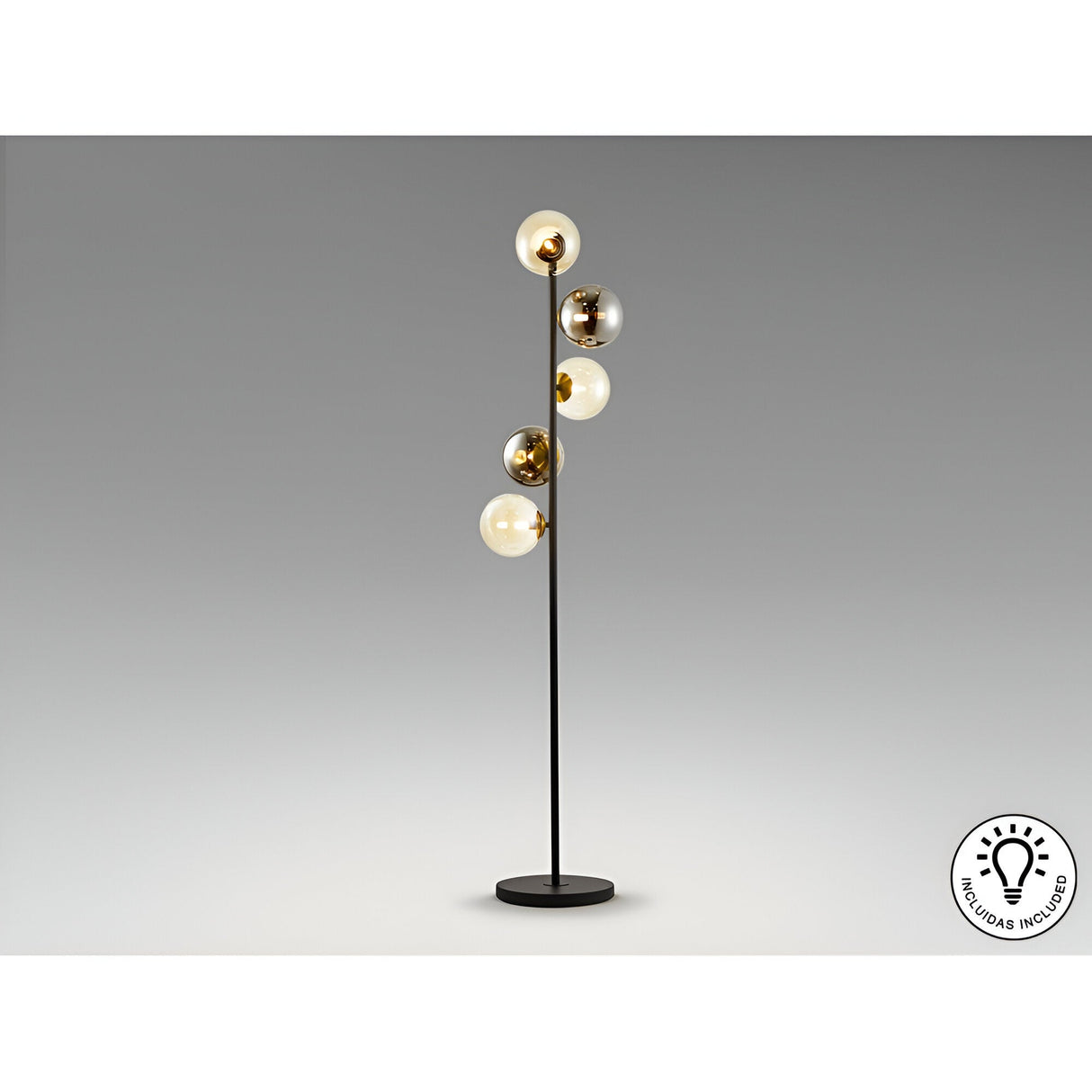 Inoa Glass Floor Lamp - Black/Amber