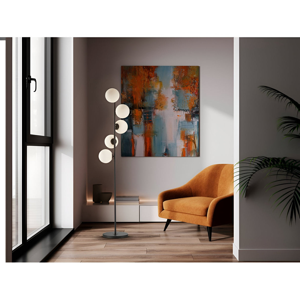 Inoa Glass Floor Lamp - Black/Opal