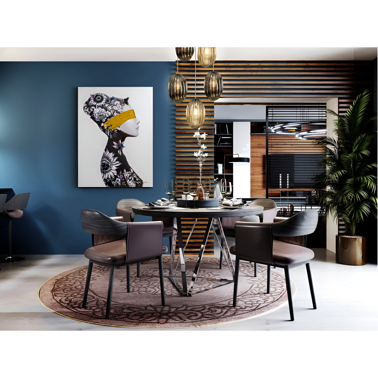 Perfil I Floral Profile Acrylic Painting - 90x120cm