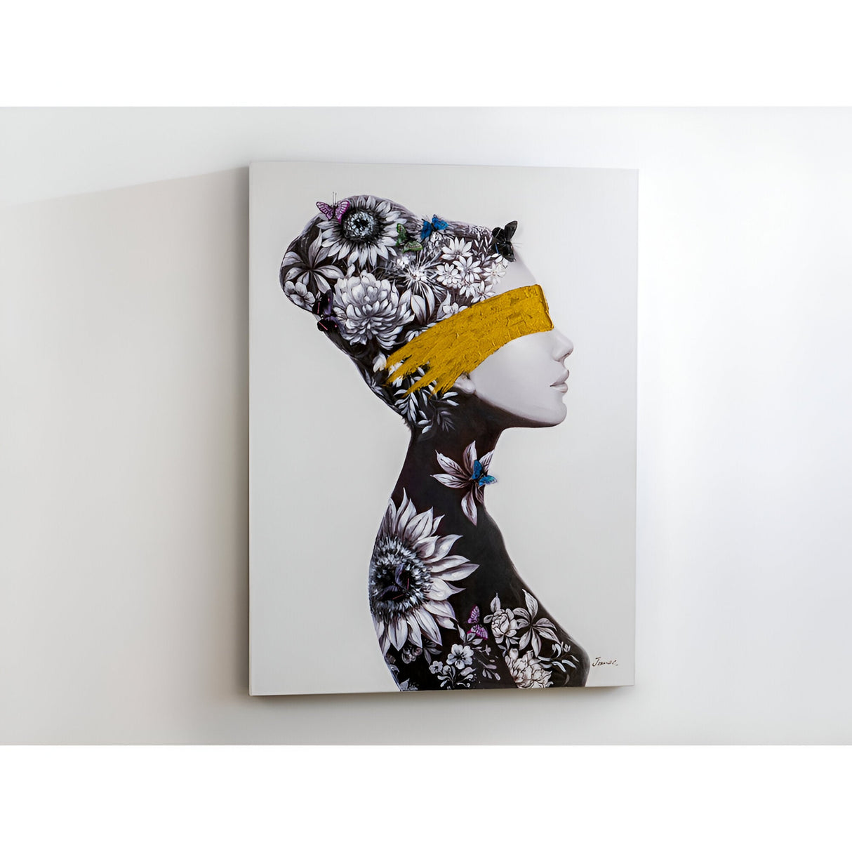 Perfil I Floral Profile Acrylic Painting - 90x120cm