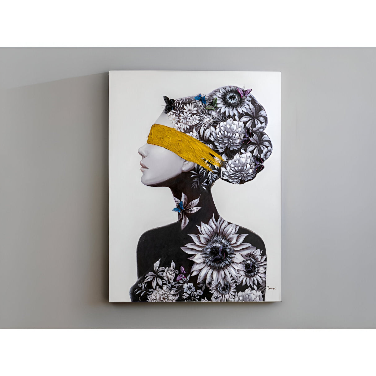 Perfil II Floral Profile Acrylic Painting - 90x120cm