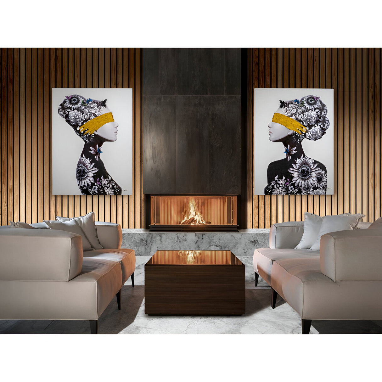 Perfil II Floral Profile Acrylic Painting - 90x120cm