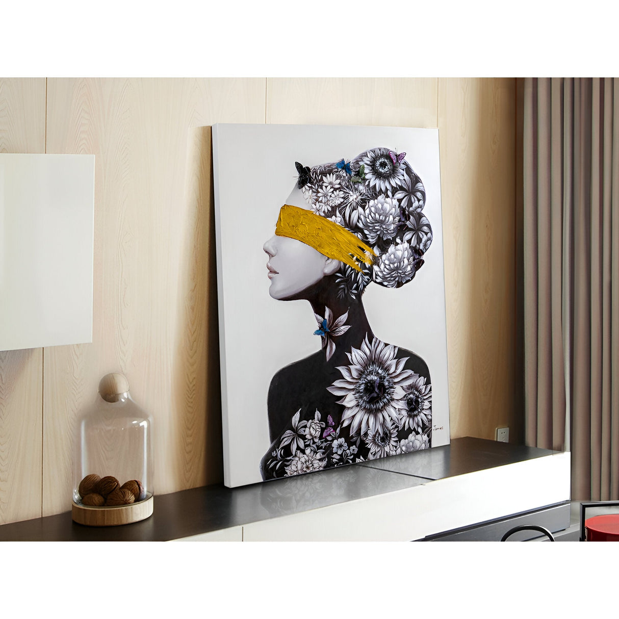 Perfil II Floral Profile Acrylic Painting - 90x120cm