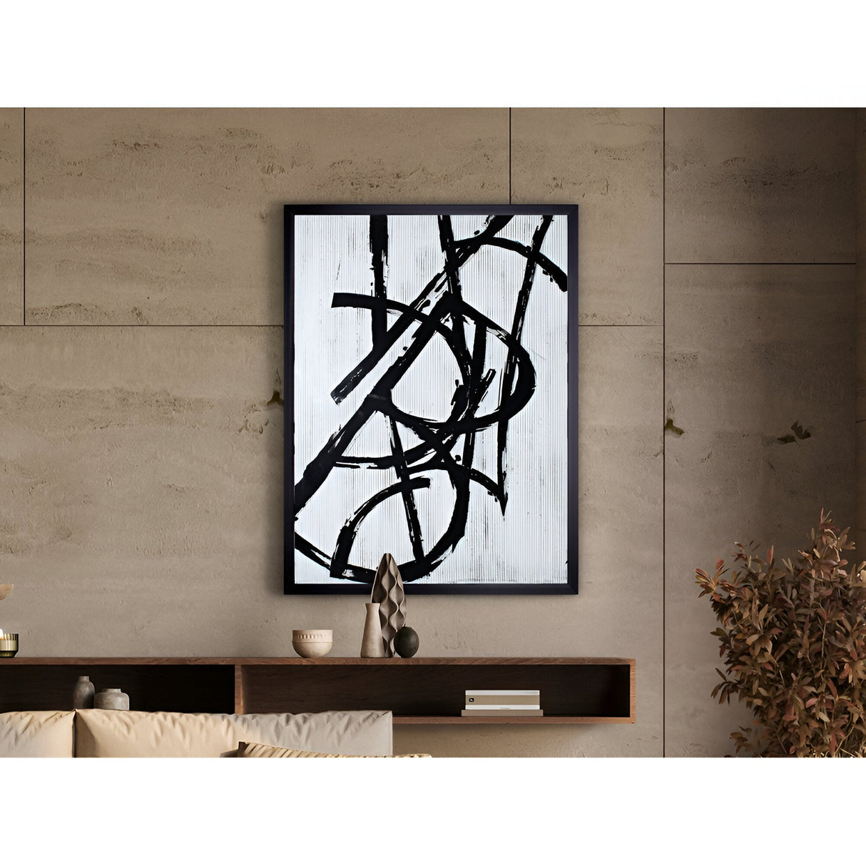 Graphos Blanco Abstract Composition - 100x75cm