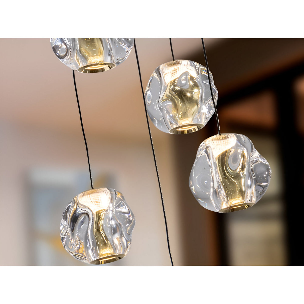 Zaria 5 Light Dimmable LED Cluster Pendant Light 21W 3000K - Transparent