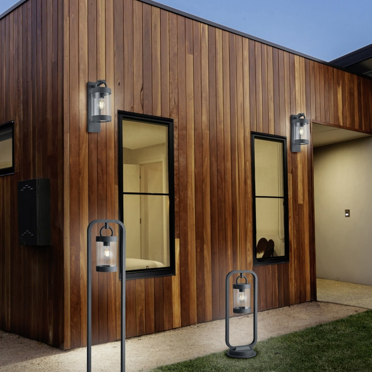Sambesi Lantern 60cm Outdoor Lamp Post – Anthracite