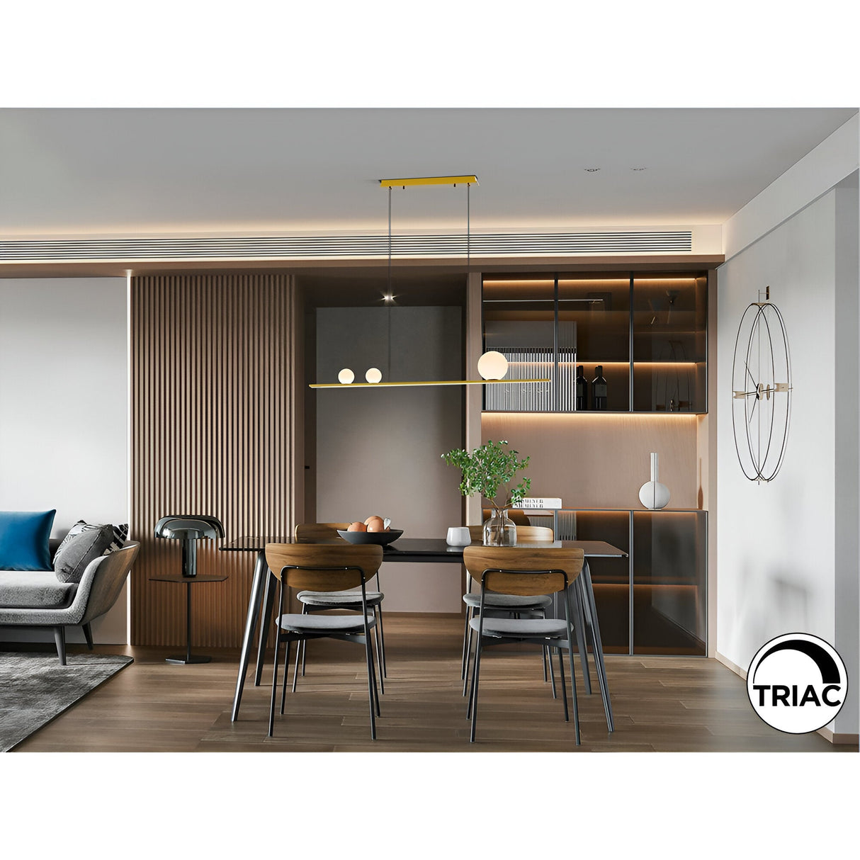 Mila Dimmable LED Linear Suspension Light 31W 3000K - Gold