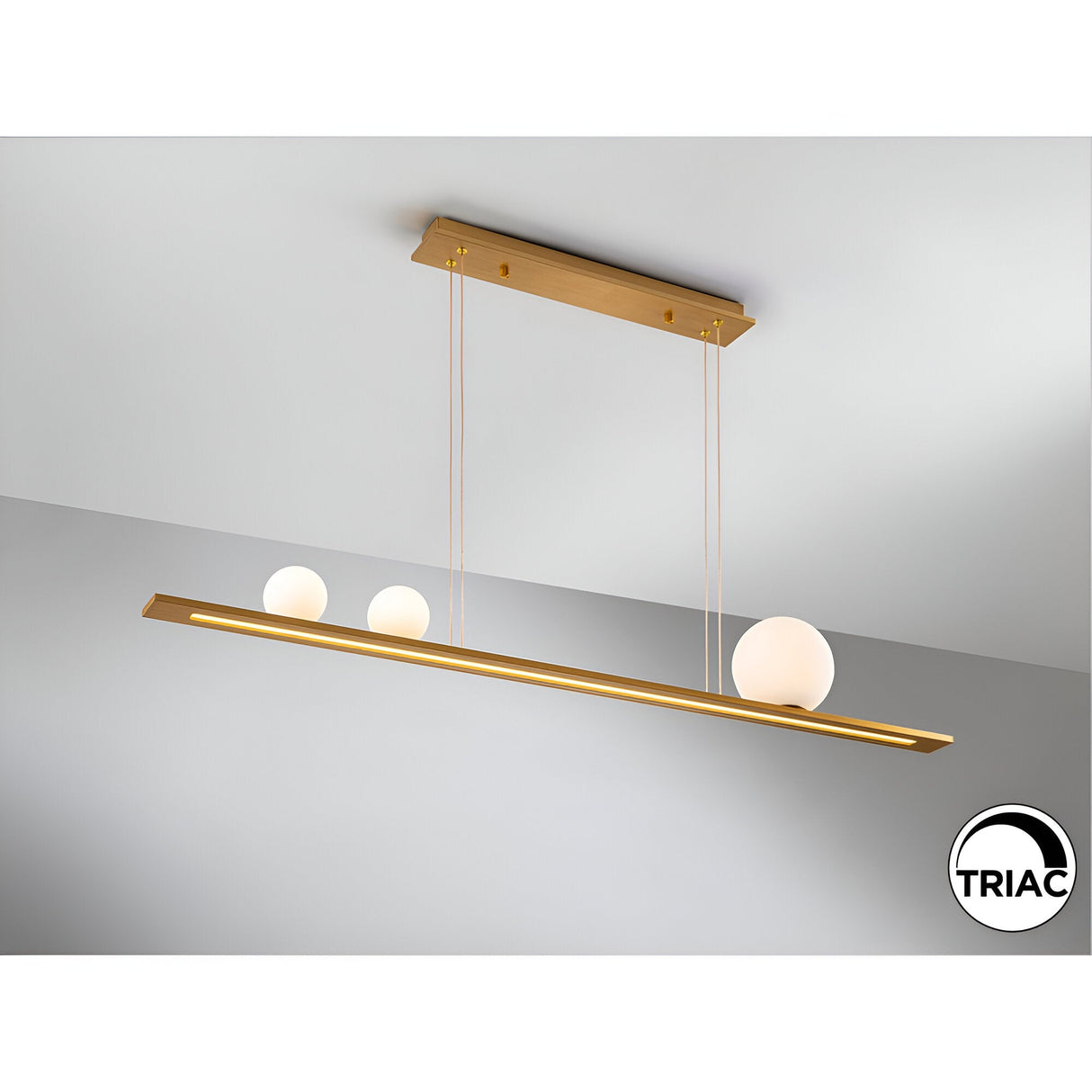 Mila Dimmable LED Linear Suspension Light 31W 3000K - Gold