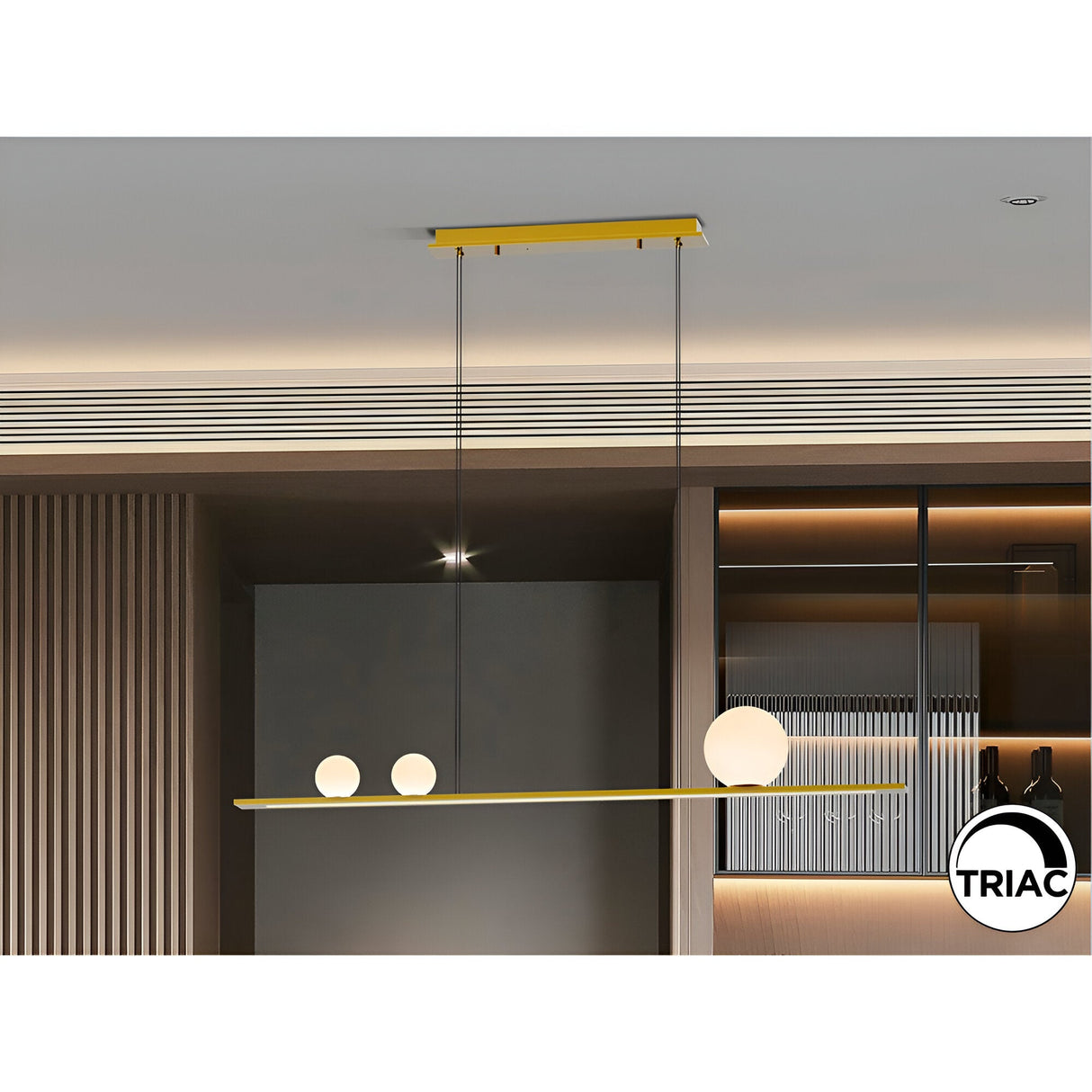 Mila Dimmable LED Linear Suspension Light 31W 3000K - Gold