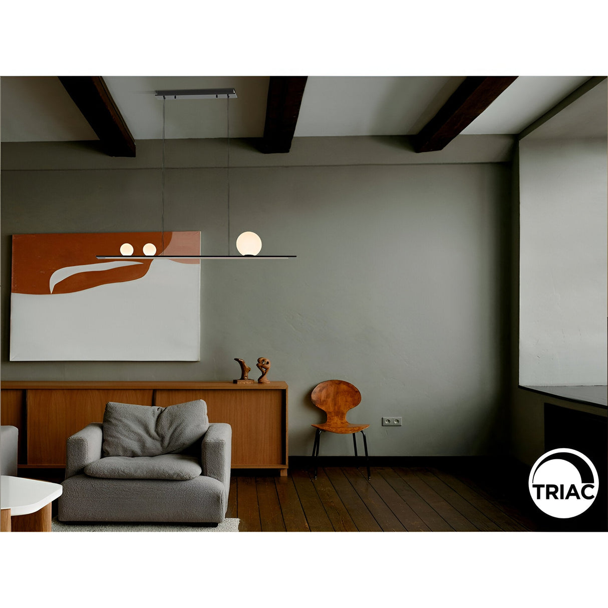 Mila Dimmable LED Linear Suspension Light 31W 3000K - Black