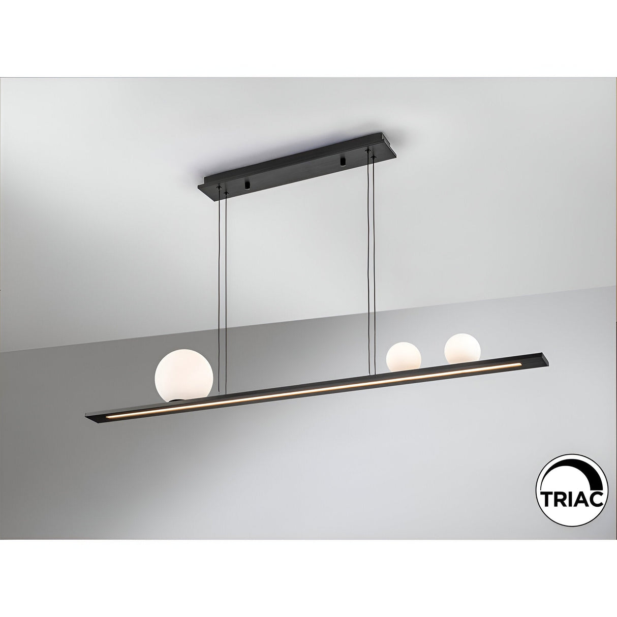 Mila Dimmable LED Linear Suspension Light 31W 3000K - Black