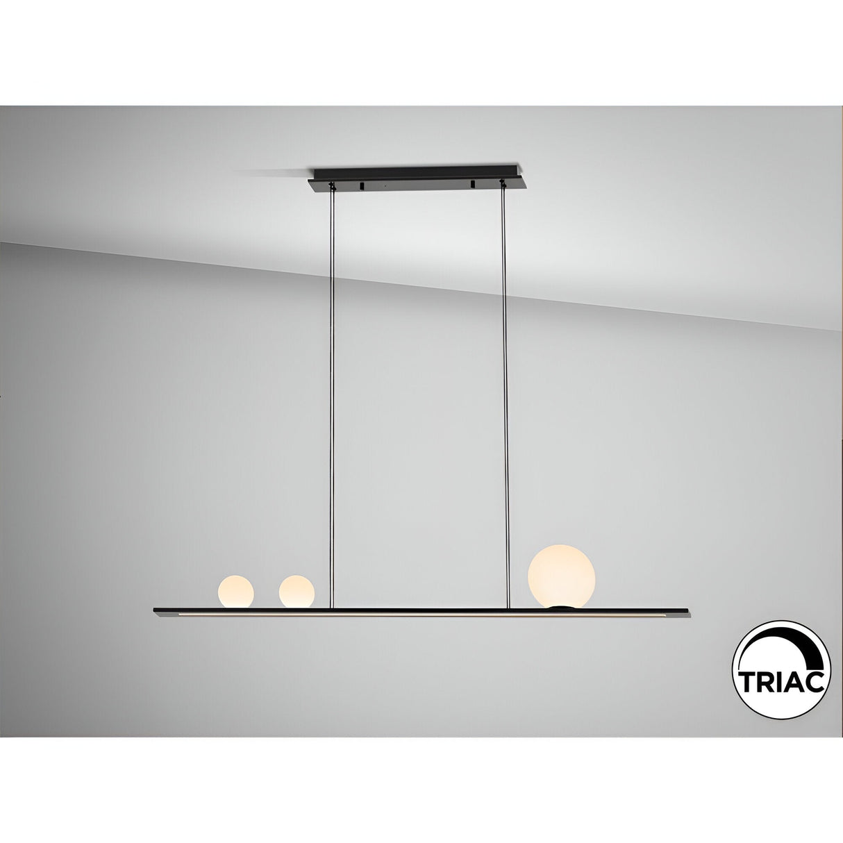 Mila Dimmable LED Linear Suspension Light 31W 3000K - Black