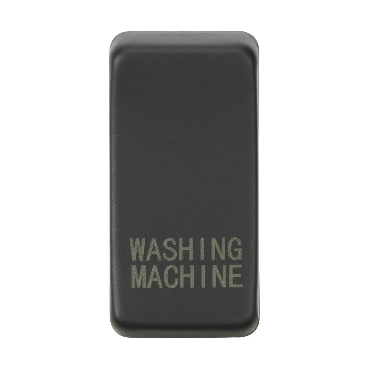 An anthracite rectangular pedal labeled "WASHING MACHINE" offers a smooth surface, perfectly complementing interchangeable rocker covers.