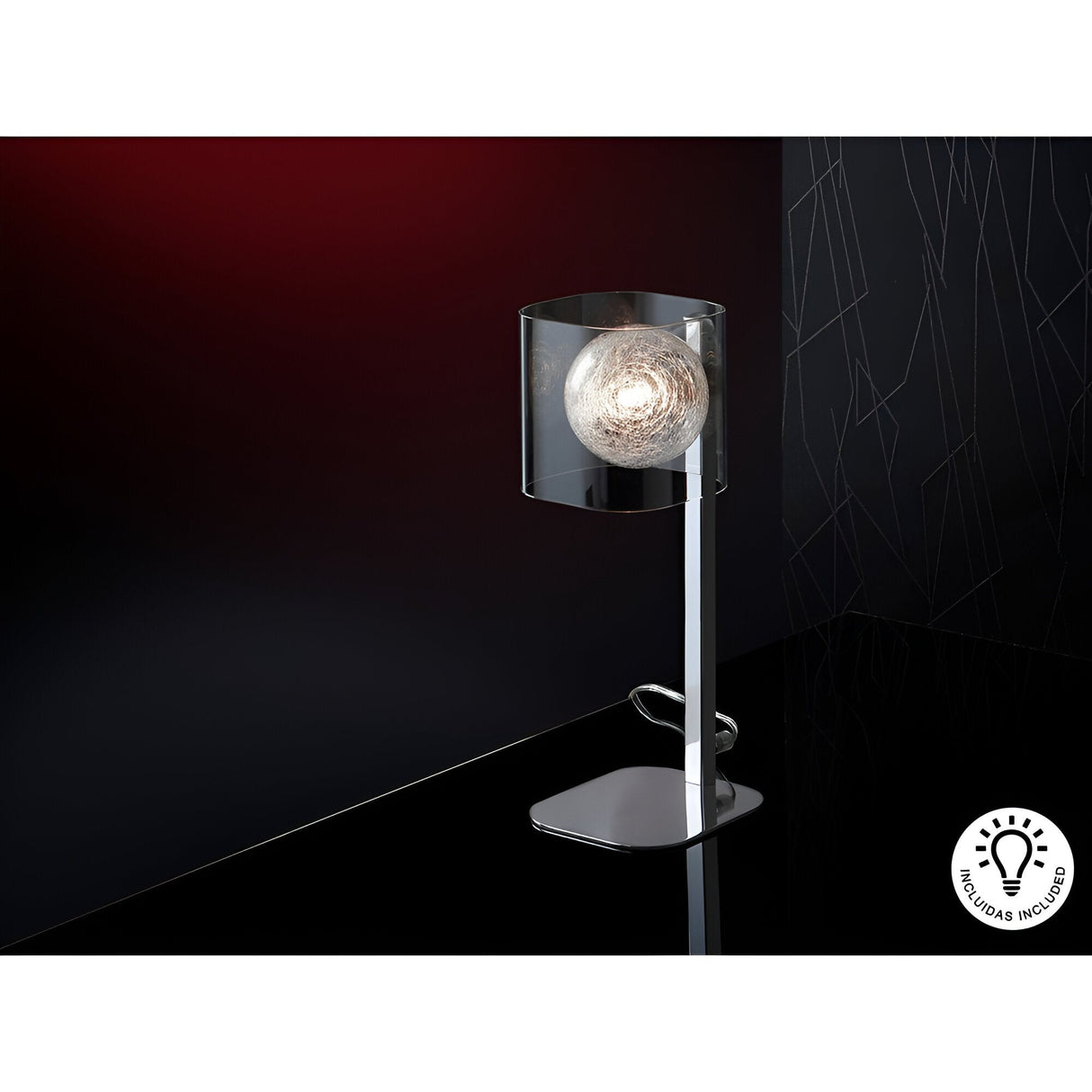 Eclipse Glass Table Lamp - Chrome