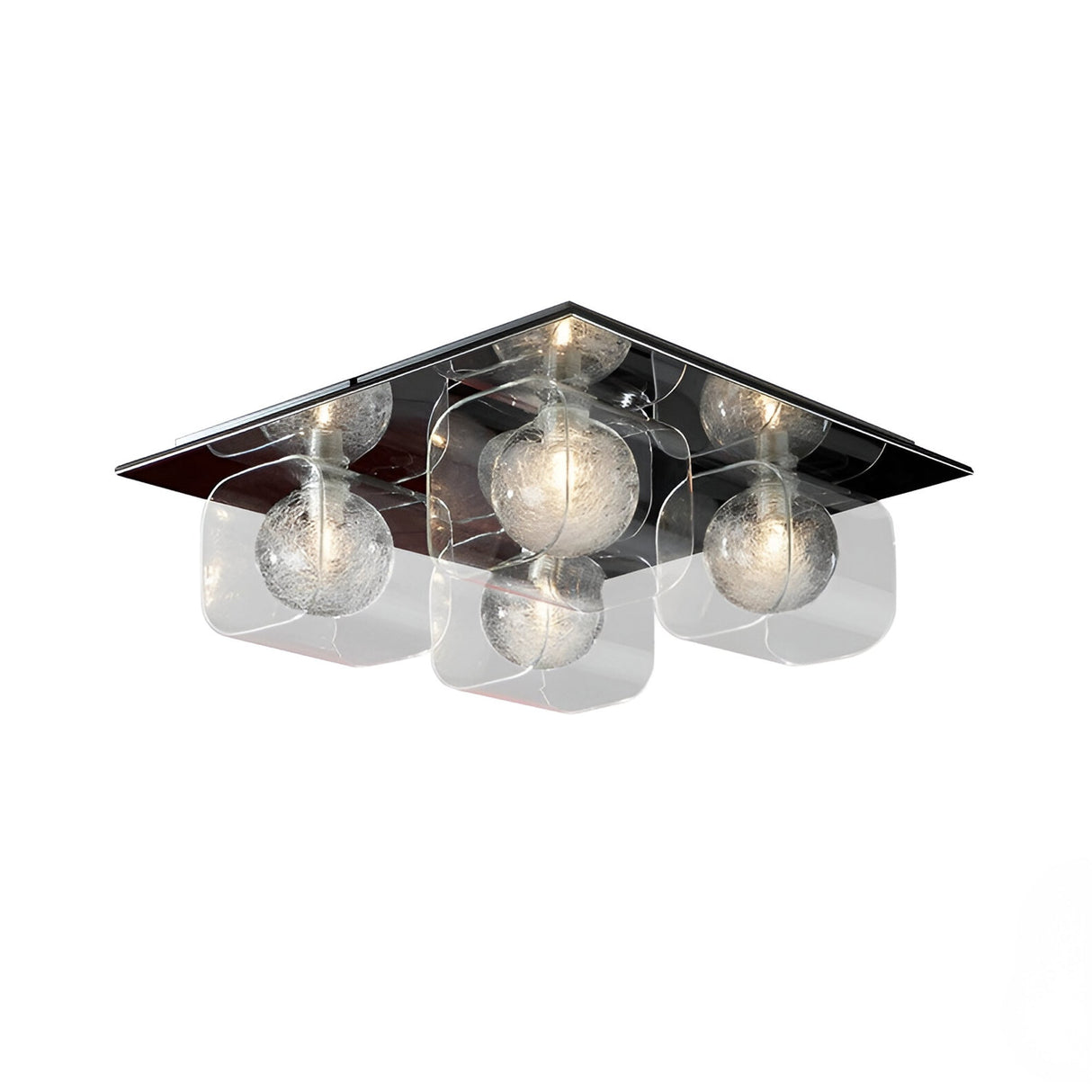 Eclipse 4 Light Glass Semi-Flush - Chrome