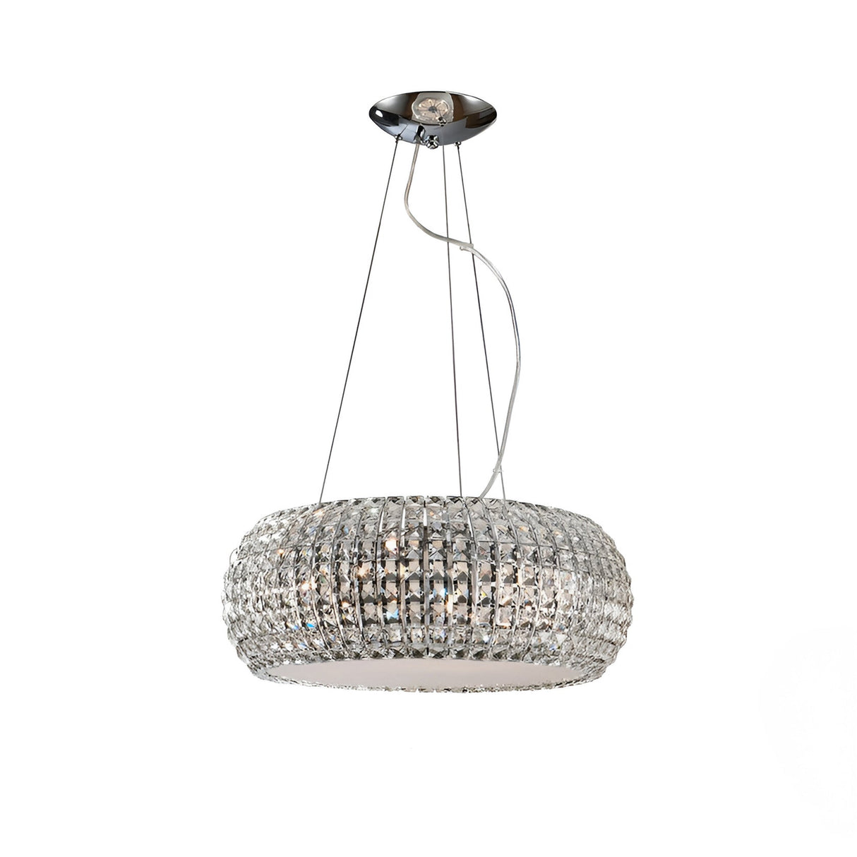Diamond 9 Light Crystal Pendant - Crome