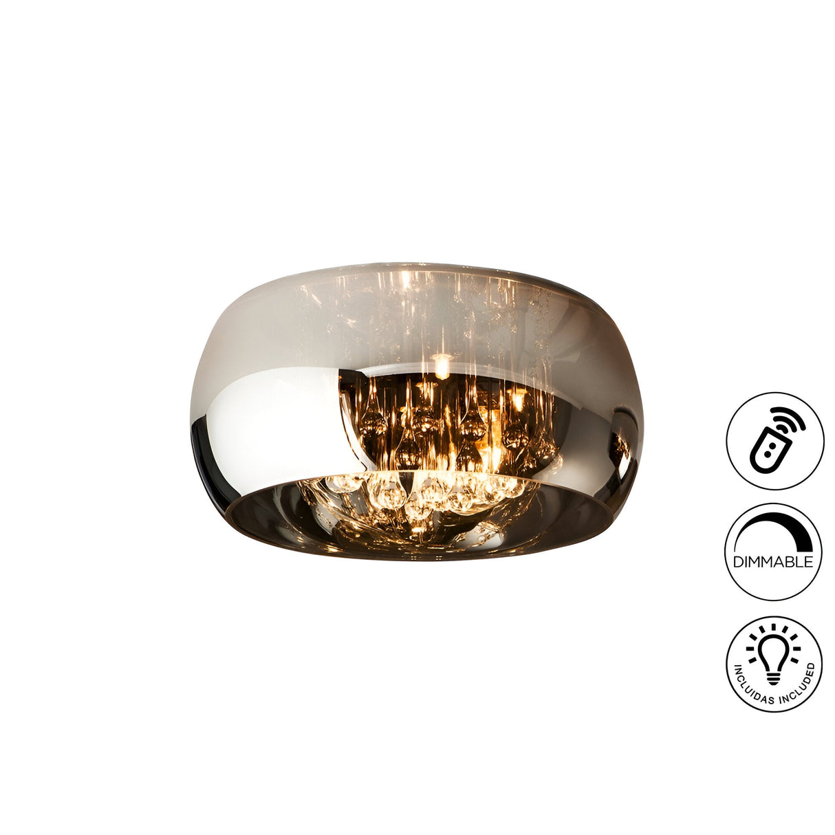 Argos 6 Light Small Flush - Brown (With Remote Control)