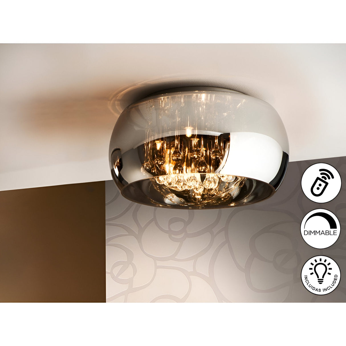 Argos 6 Light Small Flush - Brown (With Remote Control)