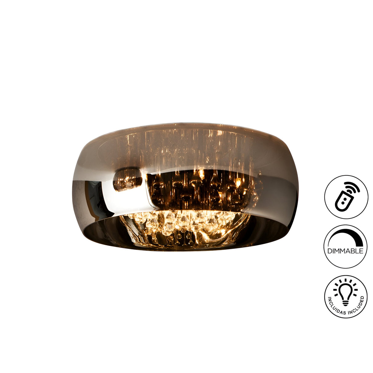 Argos 6 Light Large Flush - Brown (With Remote Control)