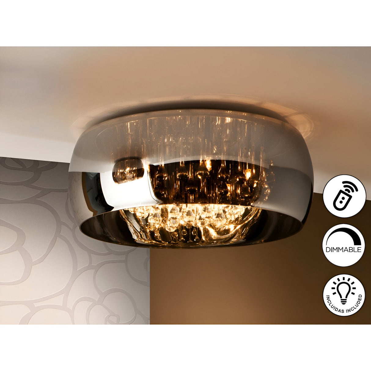 Argos 6 Light Large Flush - Brown (With Remote Control)