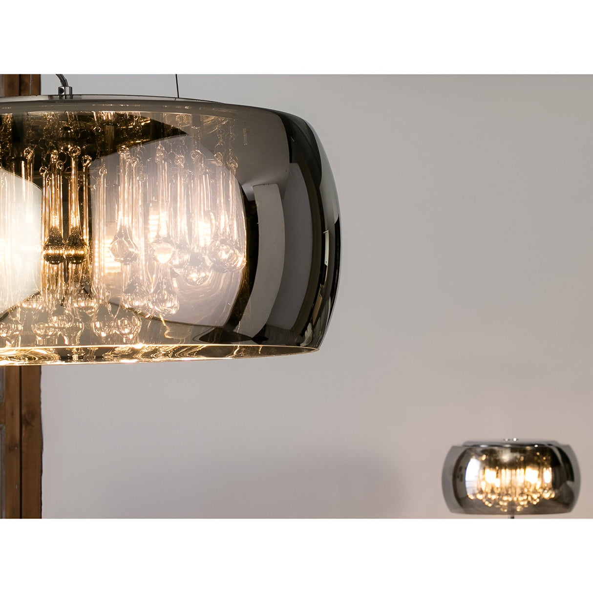 Argos 6 Crystal Light Pendant - Brown (With Remote Control)