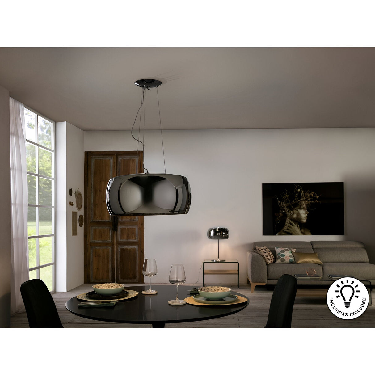 Argos 6 Crystal Light Pendant - Brown