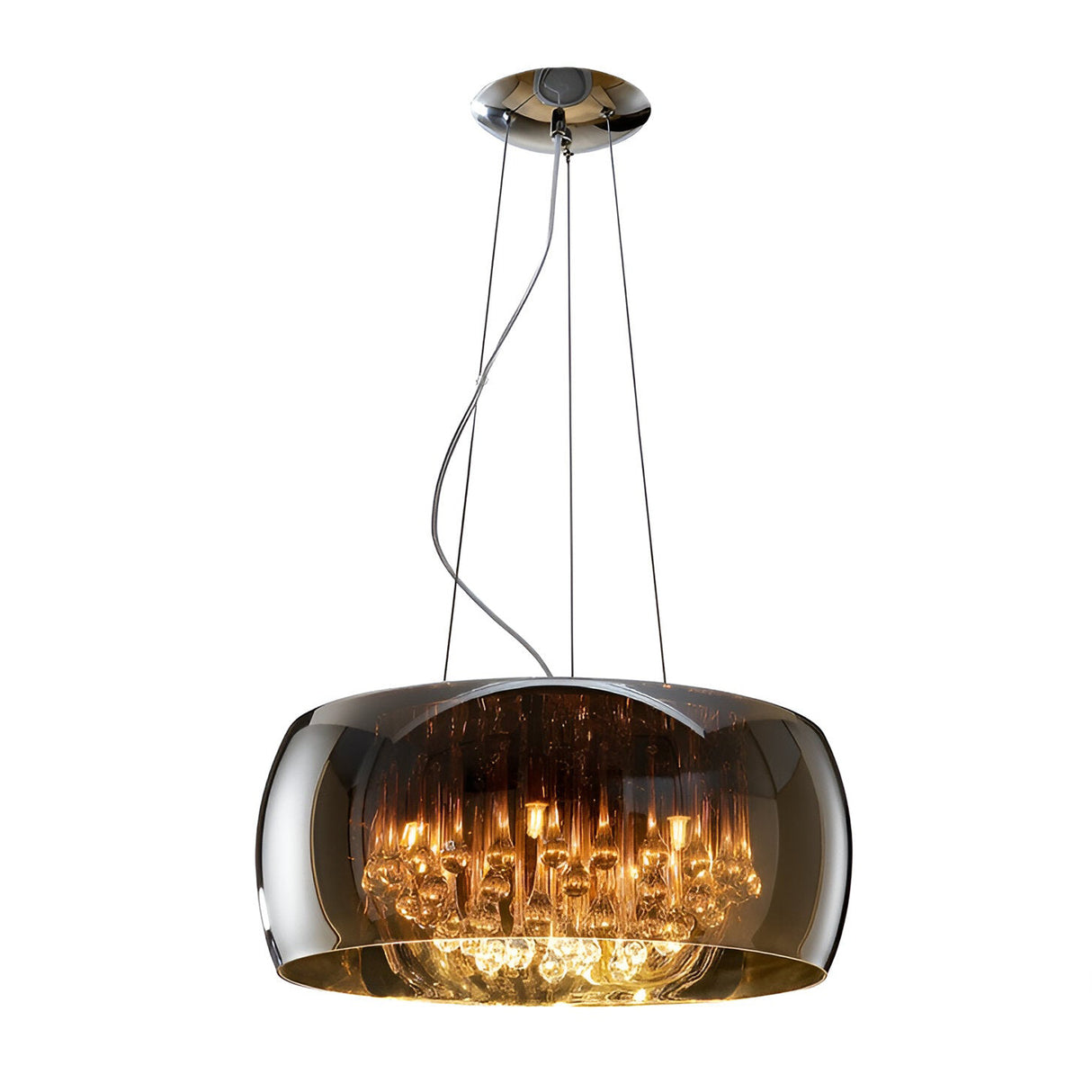 Argos 6 Crystal Light Pendant - Brown