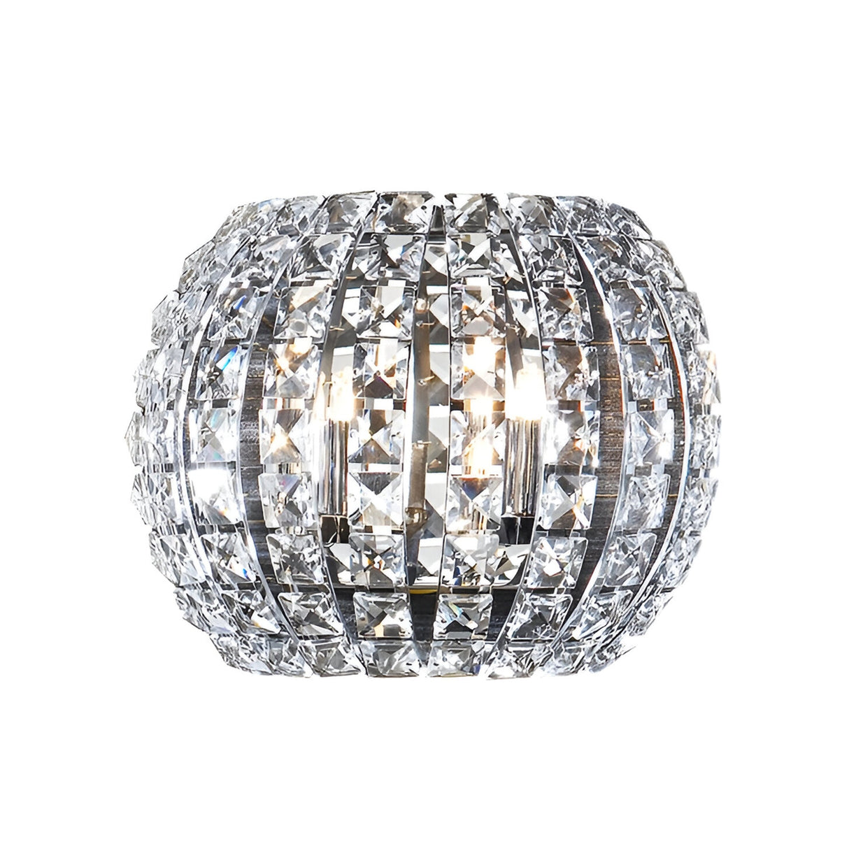 Diamond 2 Light Square Cut Crystal Wall Lamp - Transparent