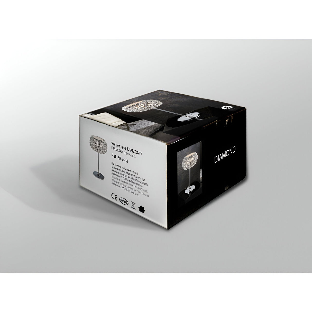 Diamond Crystal Table Lamp - Chrome