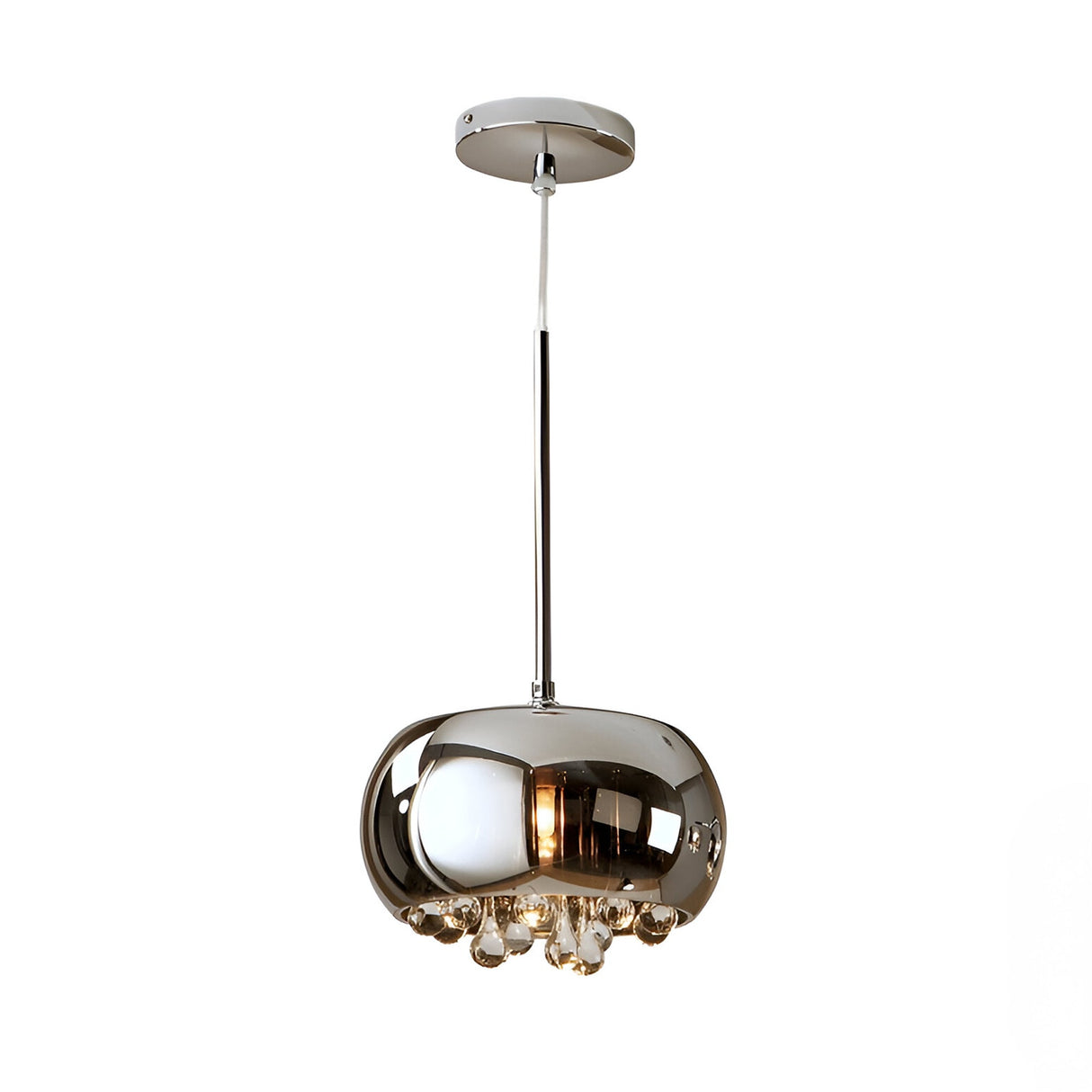 Argos 1 Light Crystal/Glass Pendant - Chrome