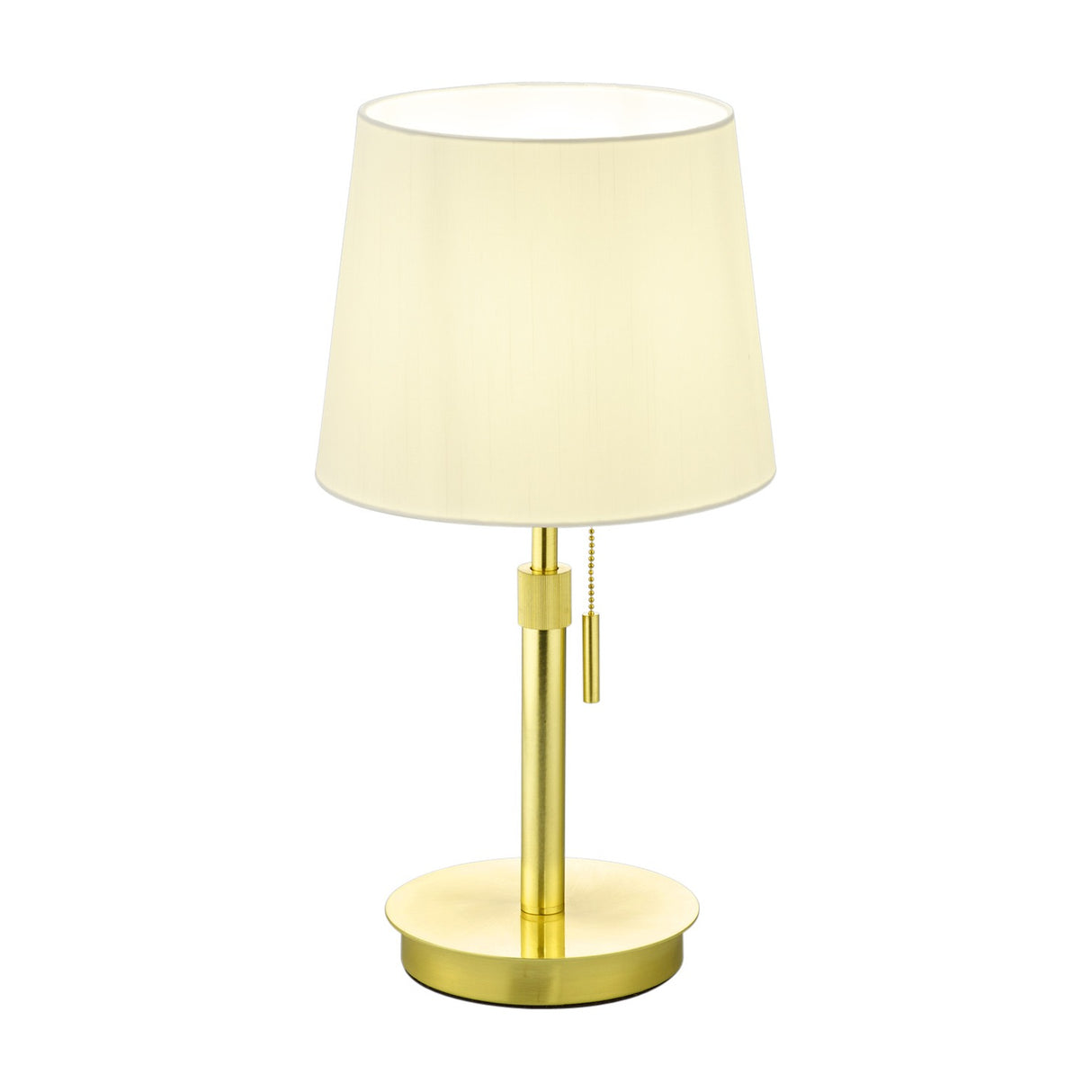 Lyon Fabric Table Lamp – Satin Brass