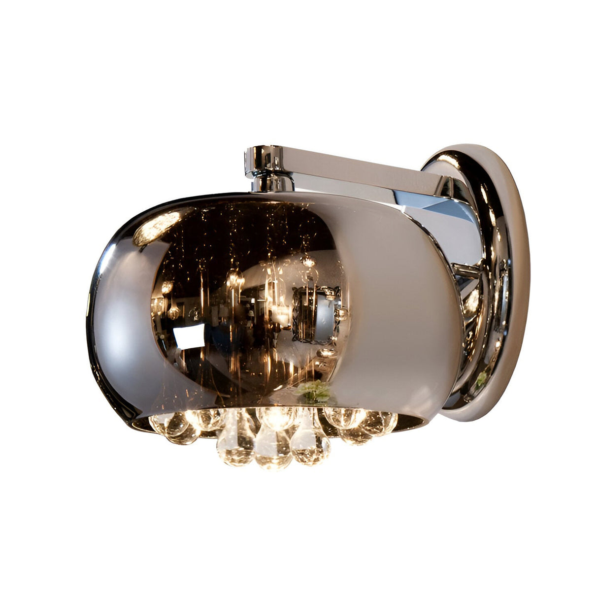 Argos 2 Light Glass & Crystal Drop Wall Lamp - Transparent/Brown