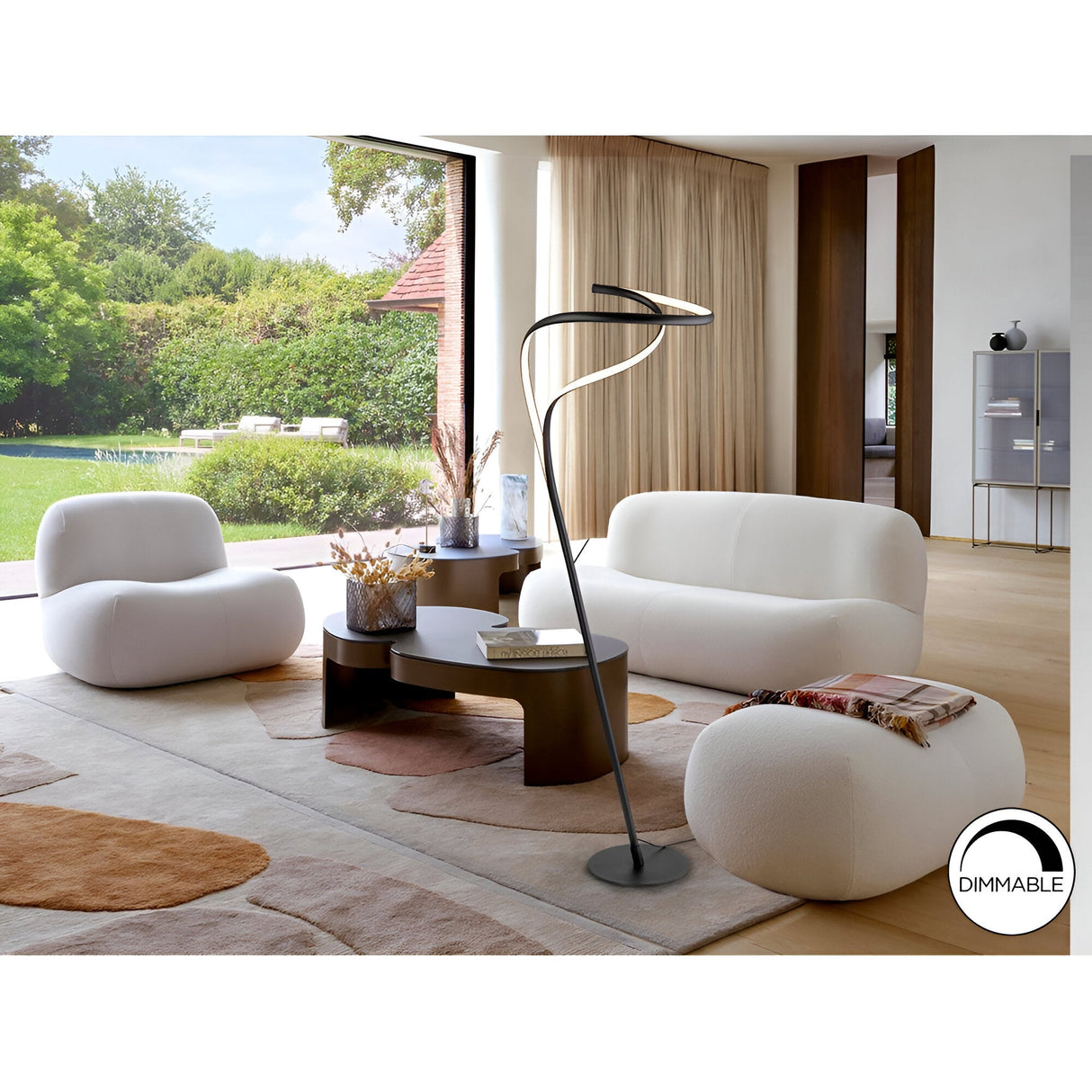 Danza Dimmable LED Floor Lamp 39W 3000K - Black