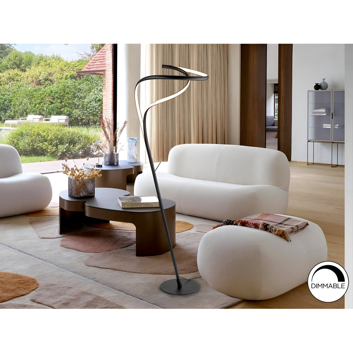 Danza Dimmable LED Floor Lamp 39W 3000K - Black