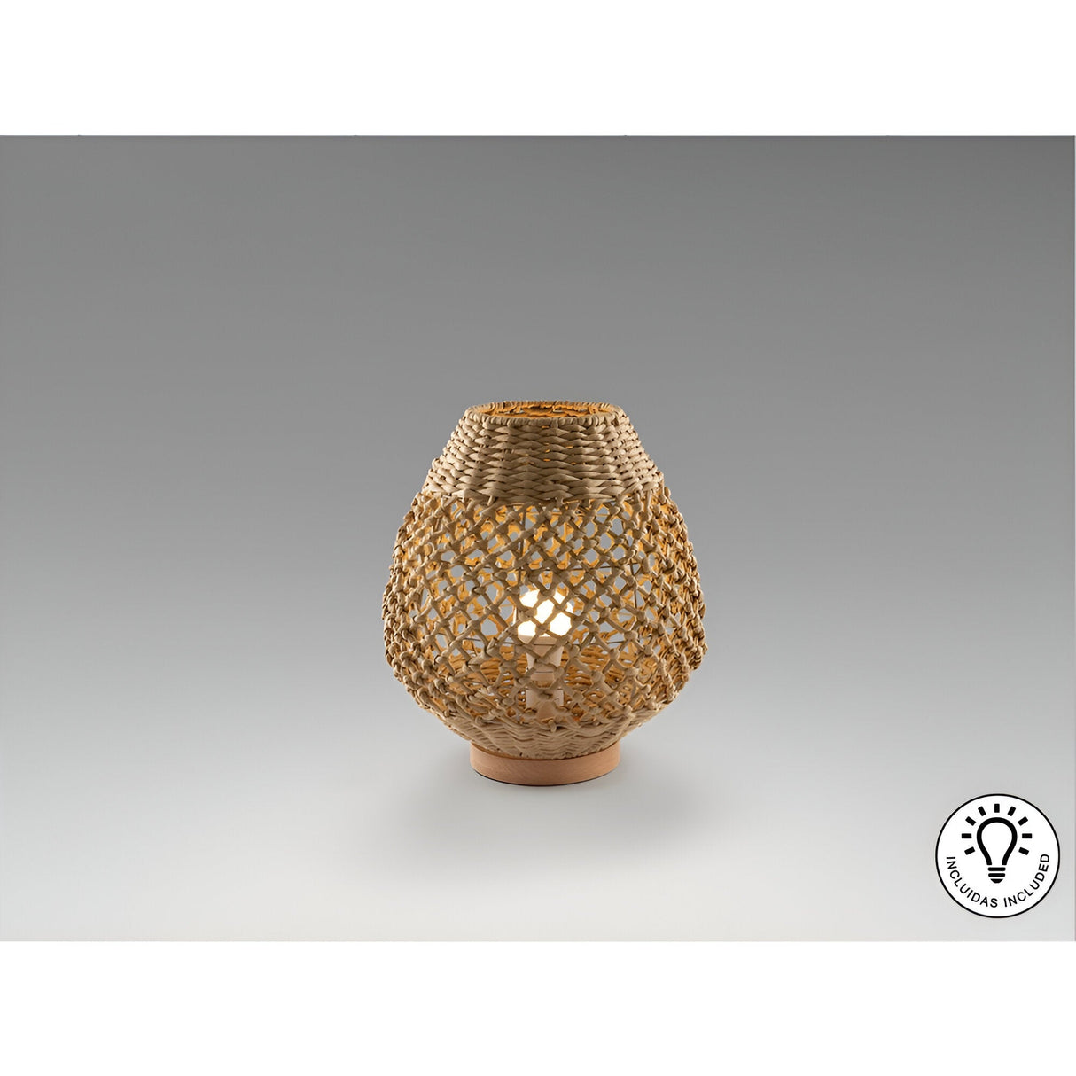 Yaiza Braided Paper Small Table Lamp - Brown