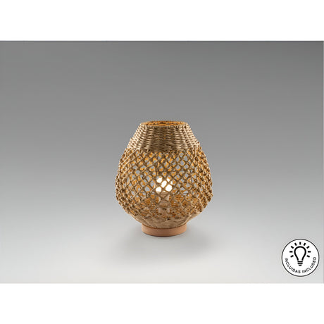 Yaiza Braided Paper Small Table Lamp - Brown