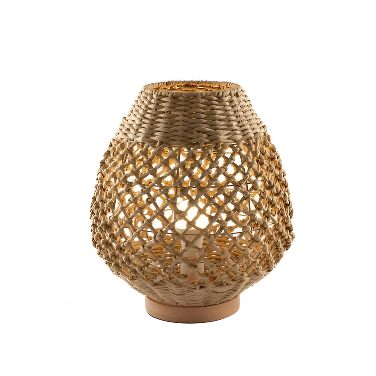 Yaiza Braided Paper Small Table Lamp - Brown