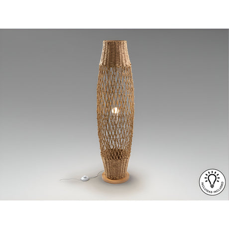Yaiza Braided Paper Floor Lamp - Beige