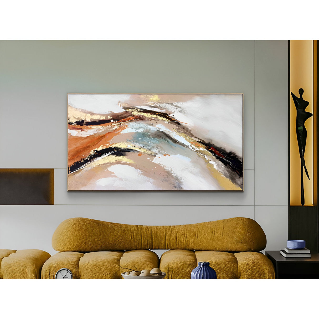 Gestos Warm Brush Movement Acrylic Painting – 100x180cm