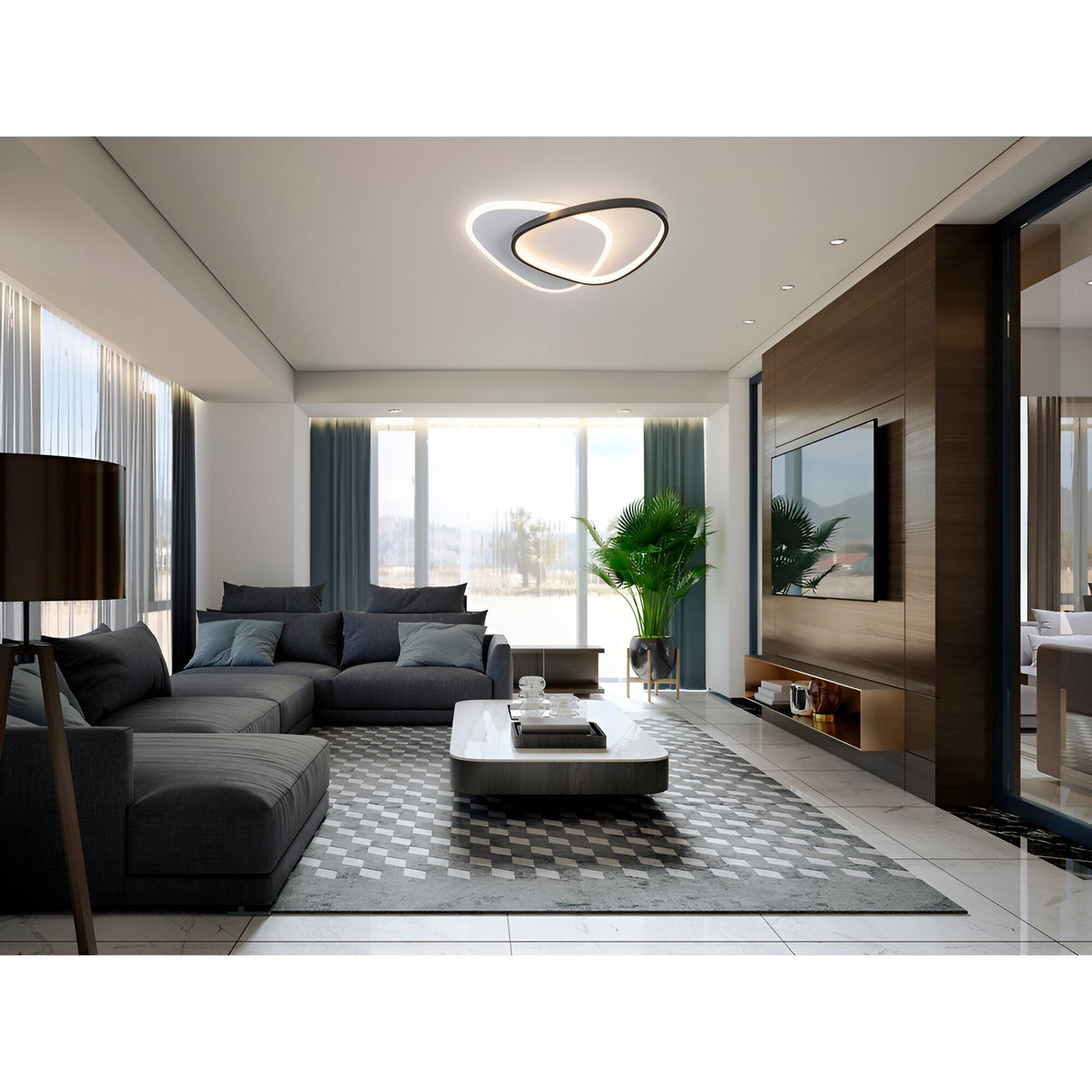 Romo LED Wall/Flush Ceiling Light 28W 3000K - White/Black