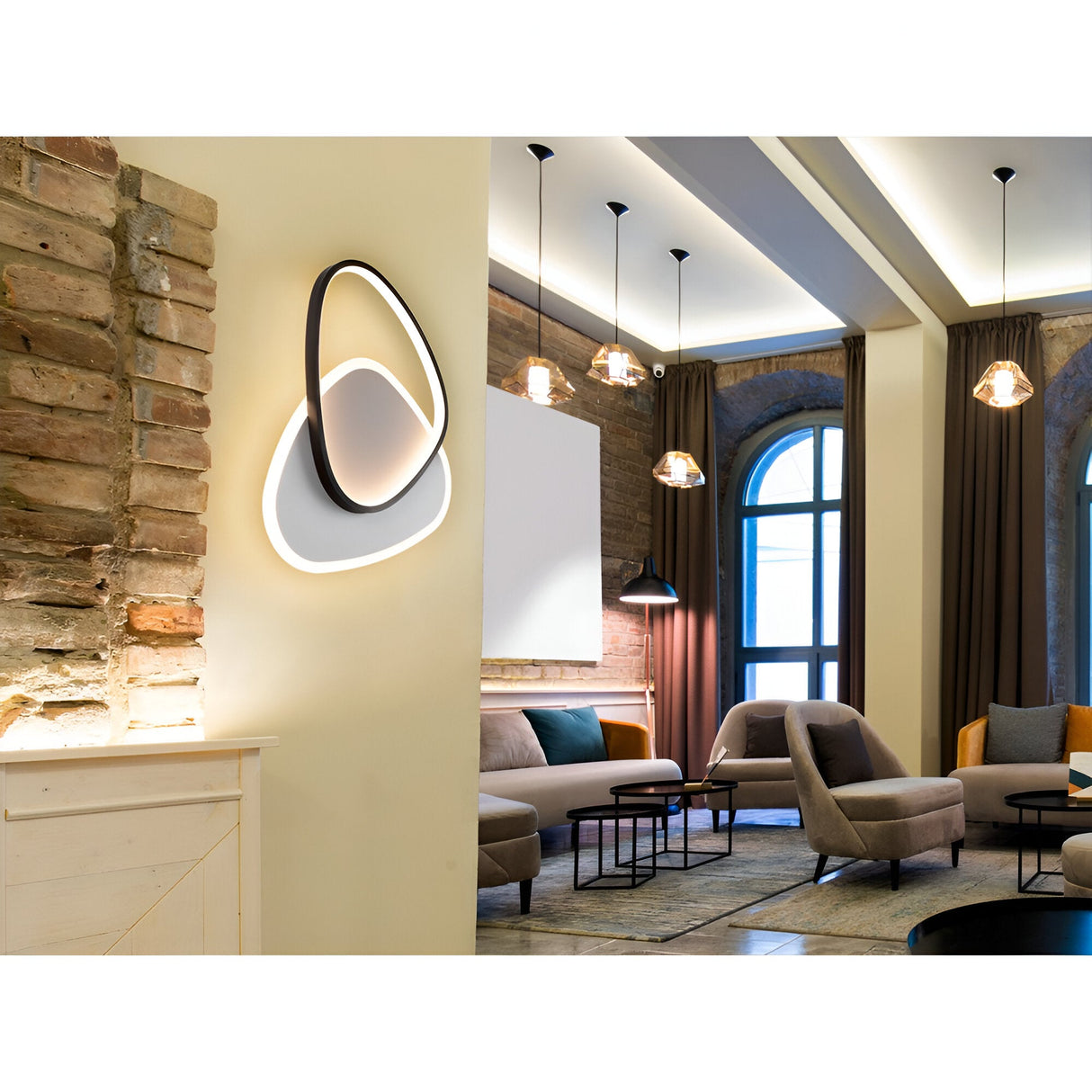 Romo LED Wall/Flush Ceiling Light 28W 3000K - White/Black