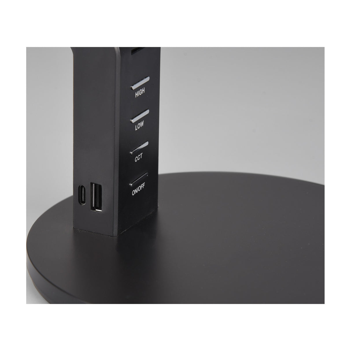 Ava LED USB Dome Table Lamp – Matt Black