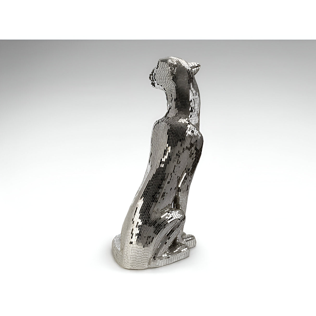 Baguira Silver Mosaic Leopard Sculpture - 150cm