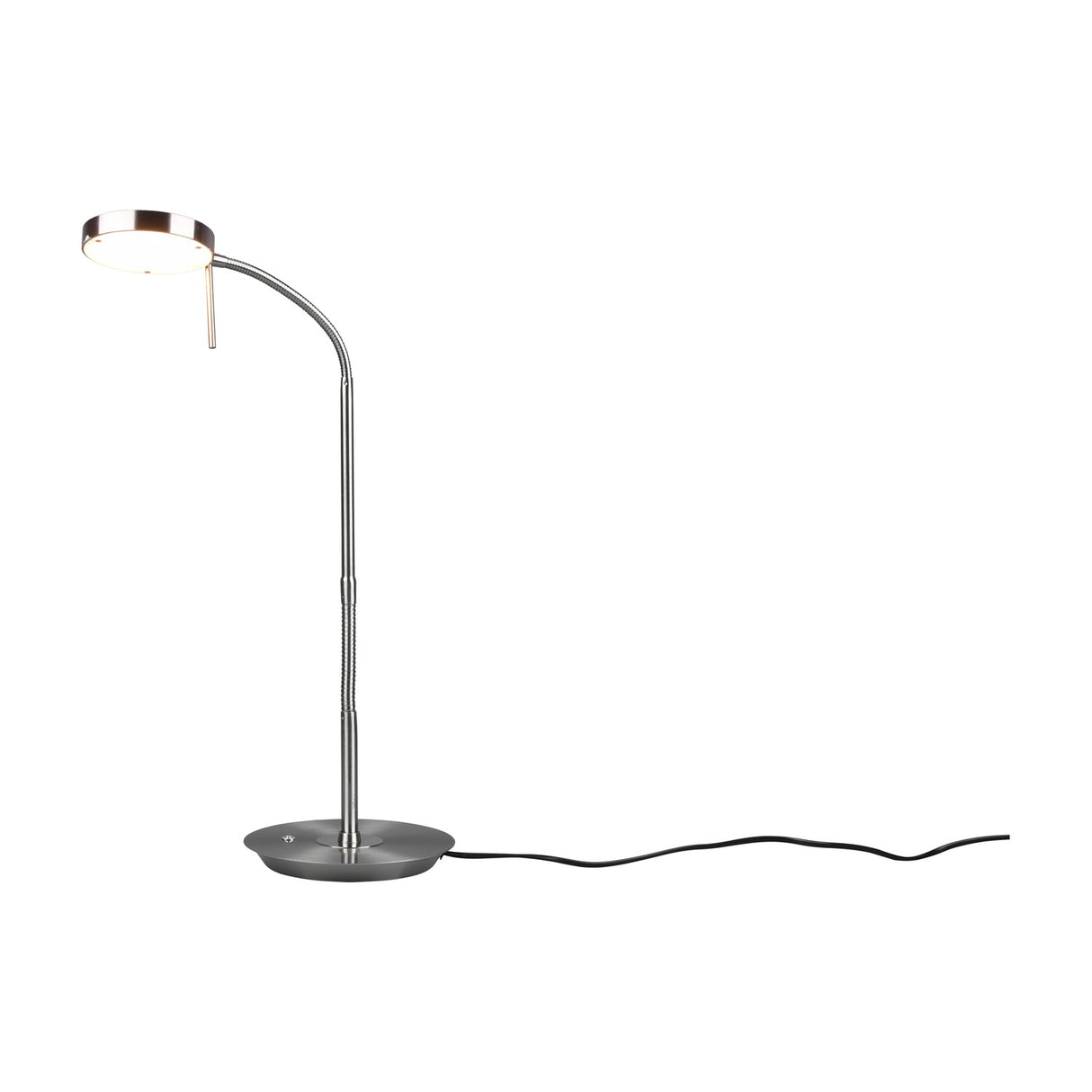 Monza LED White Table Lamp – Satin Nickel