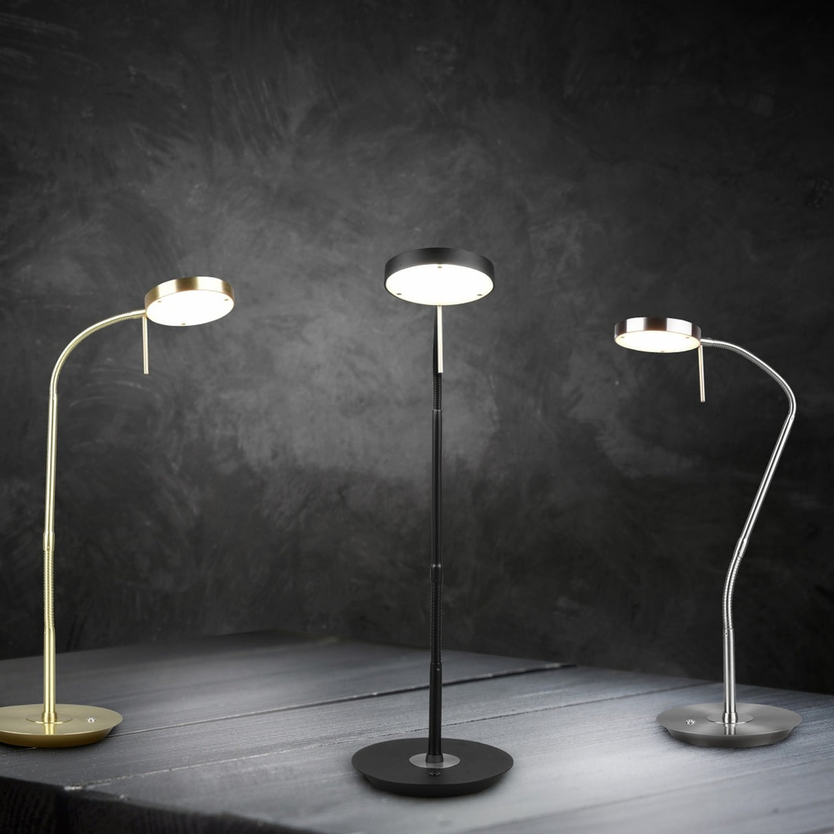 Monza LED White Table Lamp – Satin Nickel