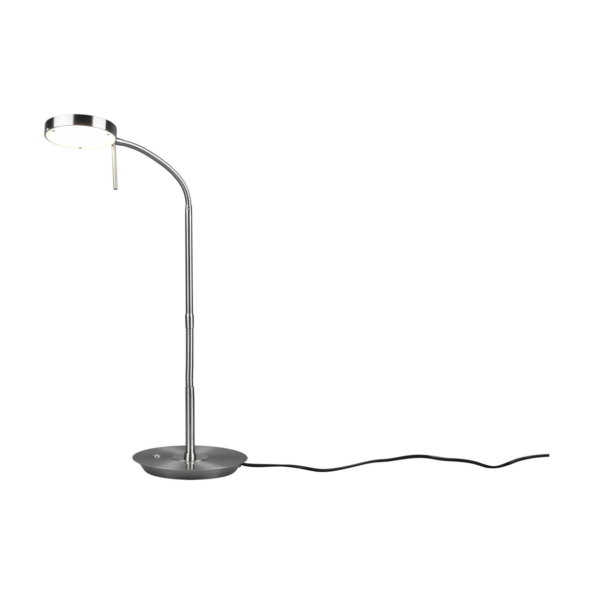 Monza LED White Table Lamp – Satin Nickel