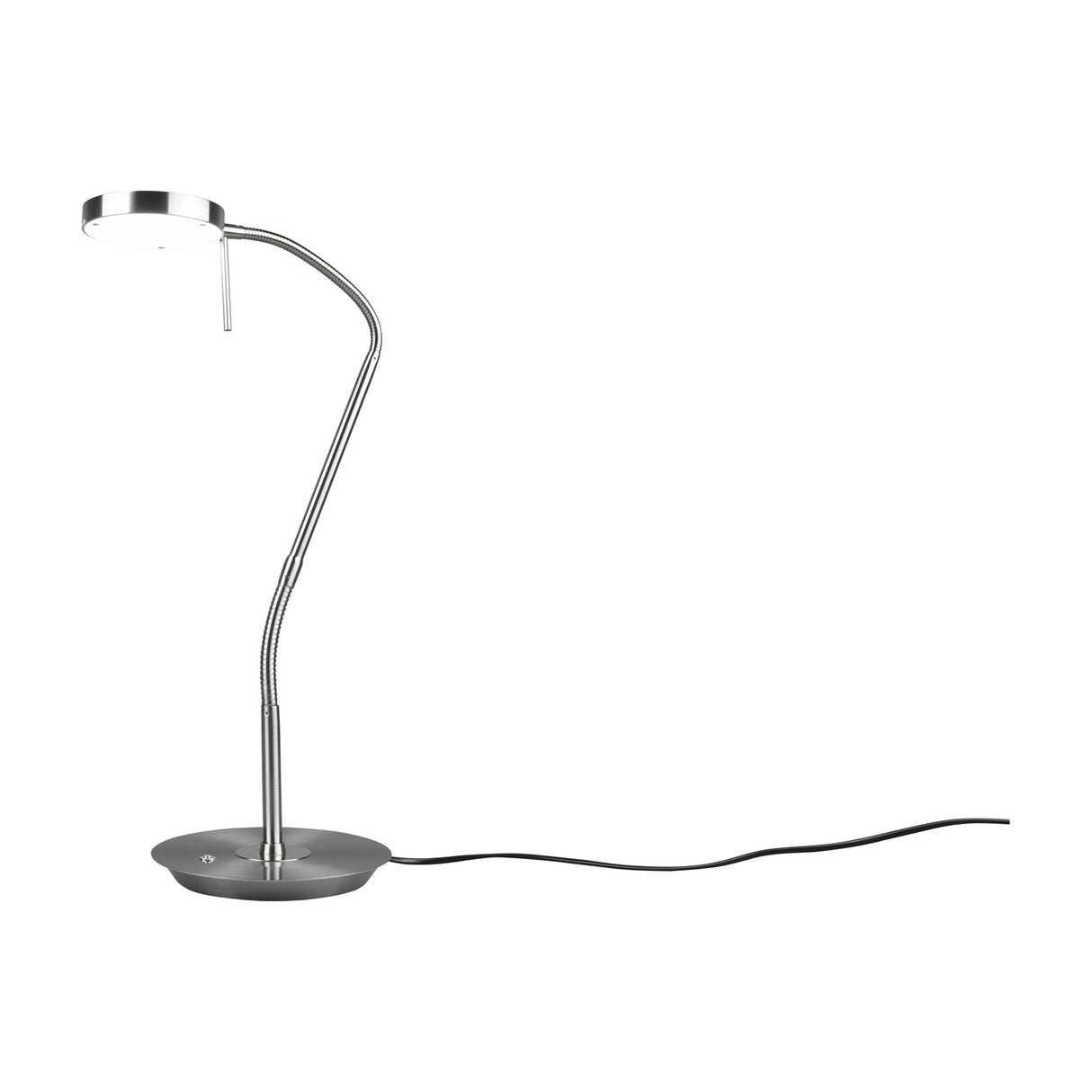 Monza LED White Table Lamp – Satin Nickel
